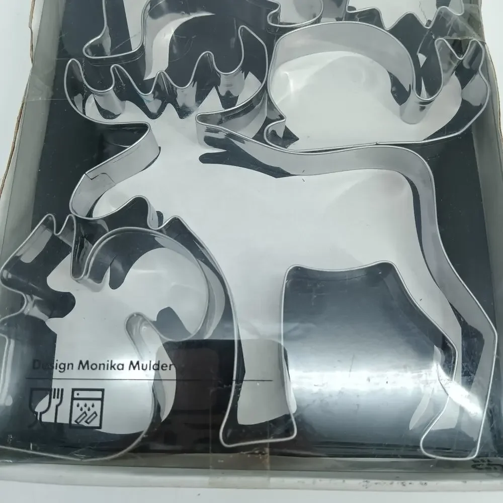 IKEA DROMMAR Animal Cookie Cutters Set of 6 Silver Metal Dishwasher Safe New